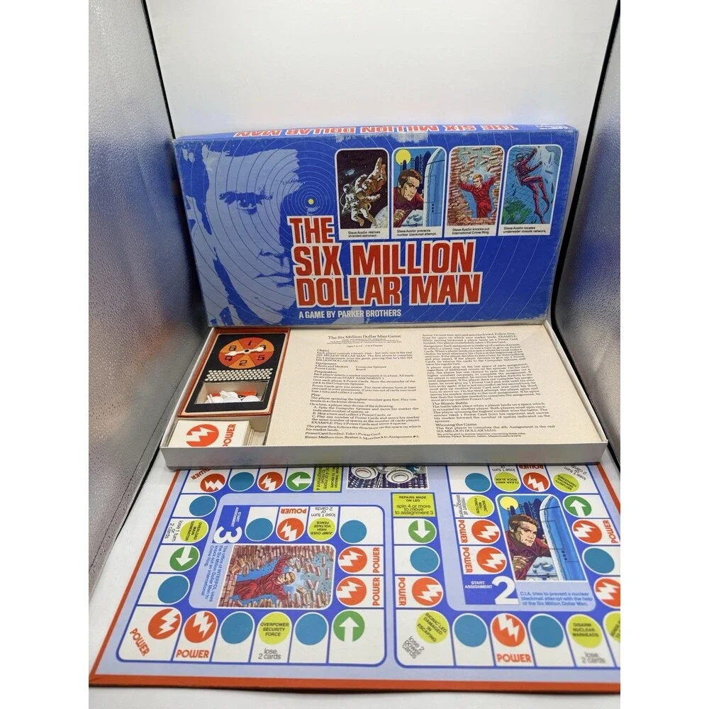 Vintage 1975 The Six Million Dollar Man Steve Austin Parker Brothers Board Game